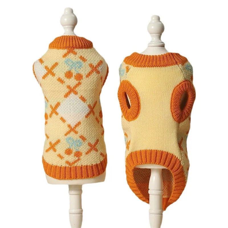 Orange cat sweater for autumn and winter with wind protection in sizes S M L XL