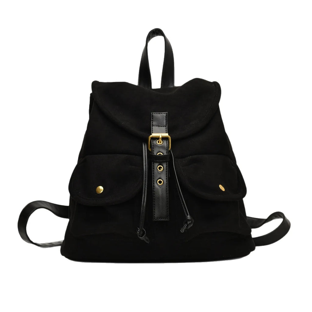 Casual Large Capacity Commuter Niche Backpack Bag PU Material 33x11x31cm for Daily Travel Work with Sandwich Pocket Organisation Black Brown Coffee
