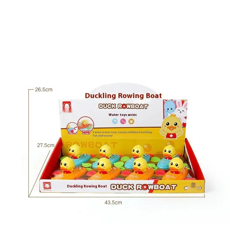 Yellow plastic wind-up swimming bath toy for children's water play