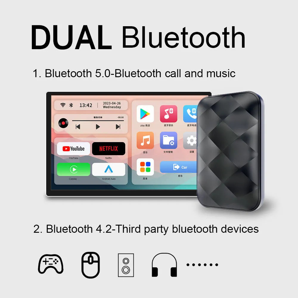 CarPlay Android Auto upgrade smart box for original car systems with Android 11 and wireless connectivity