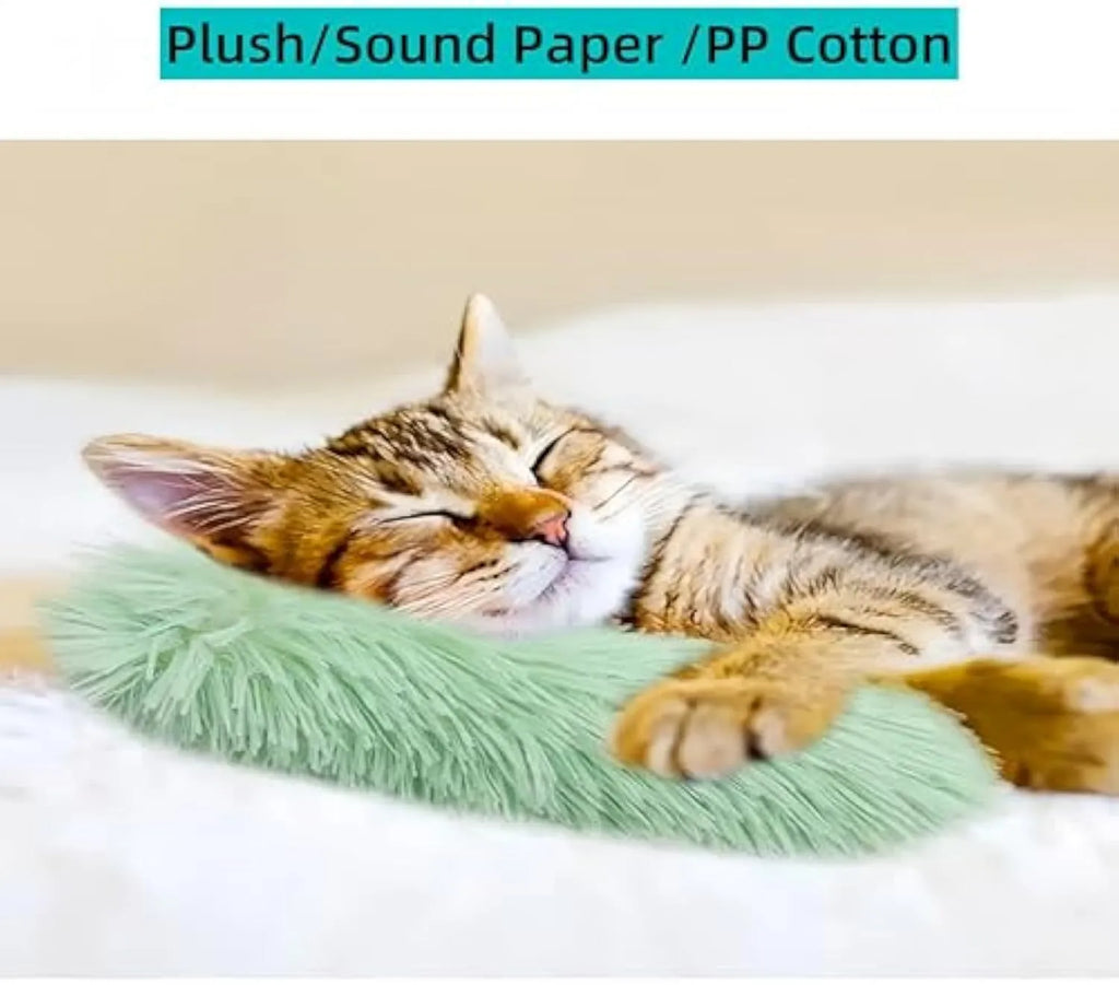 Soft plush interactive cat toys with crinkle sound and natural catnip in bright colours
