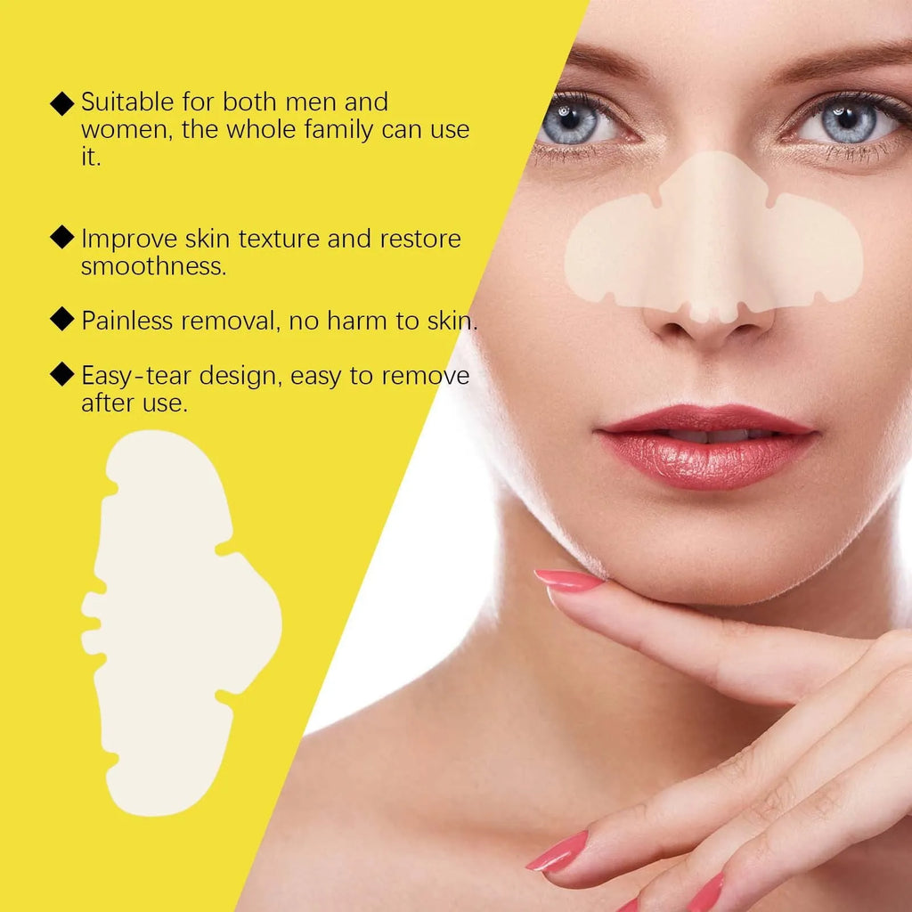 Box containing 12 hydrocolloid nose patches for pore cleansing and blackhead treatment.