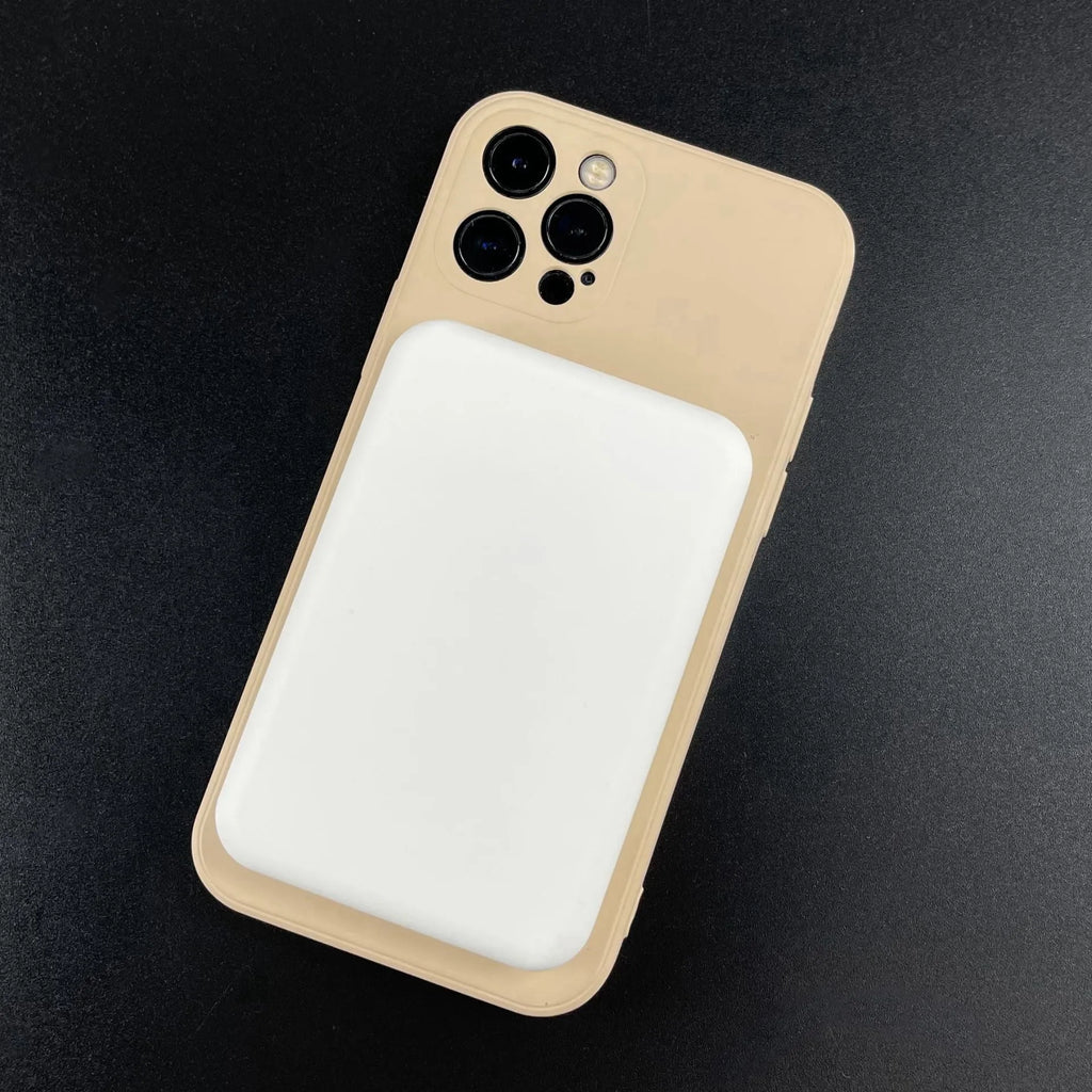 White magnetic wireless charger power bank showing creative design with 5000mAh capacity