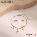 Women's stainless steel bracelet with 18K gold plating and a hexagonal zircon star pendant.