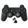 Classic black wireless gamepad controller with USB receiver for PC, Android TV, and PS3.