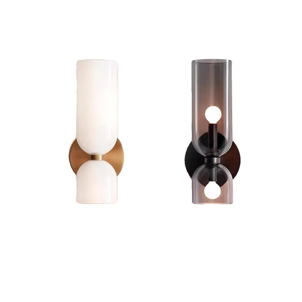 Nordic glass wall lamp for living room background wall, in blue, smoky gray or white, with light source included.