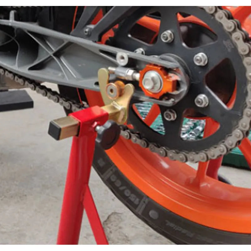 Pair of orange motorcycle rear fork screw regulators for KTM DUKE 200 390 990.
