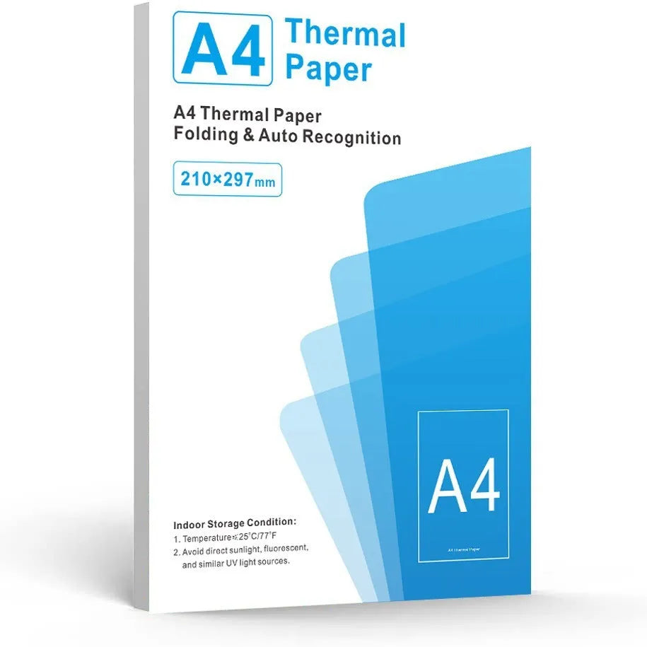 A4 thermal printer paper white sheets in folding paper bag or colour box packaging options