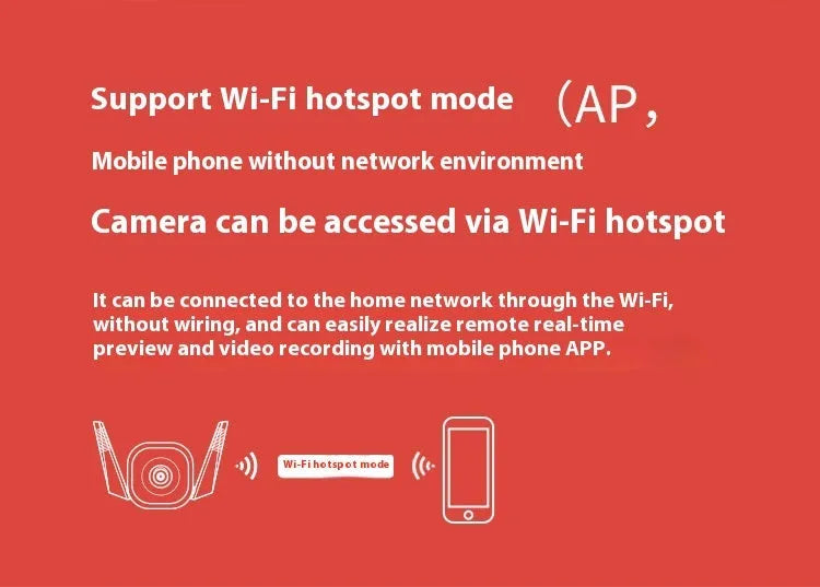 Outdoor security webcam with 1080p HD, infrared night vision and 4mm wide-angle lens