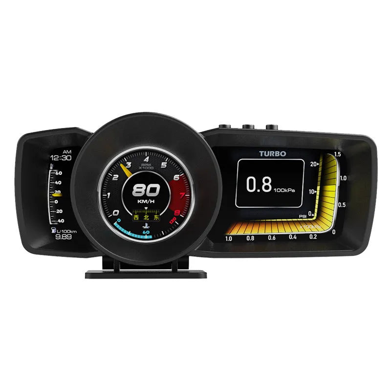 A600 OBDII driving monitor computer with TFT screen showing GPS navigation and vehicle diagnostics display