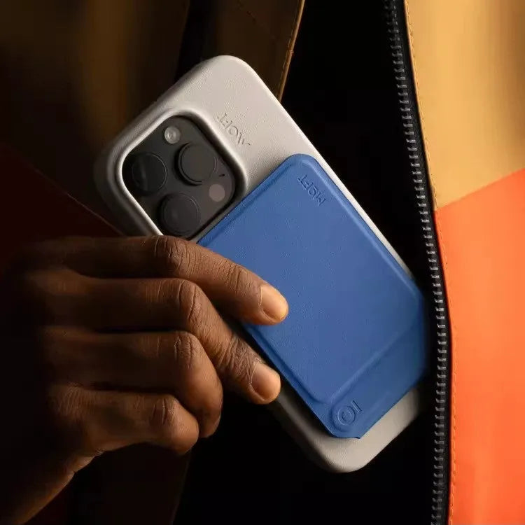 Multifunctional magnetic mobile phone holder and case in black showing dimensions and construction