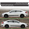 White car waist line latte art sticker, 190x11.5cm, waterproof BK material, universal decorative sticker for car body or hood