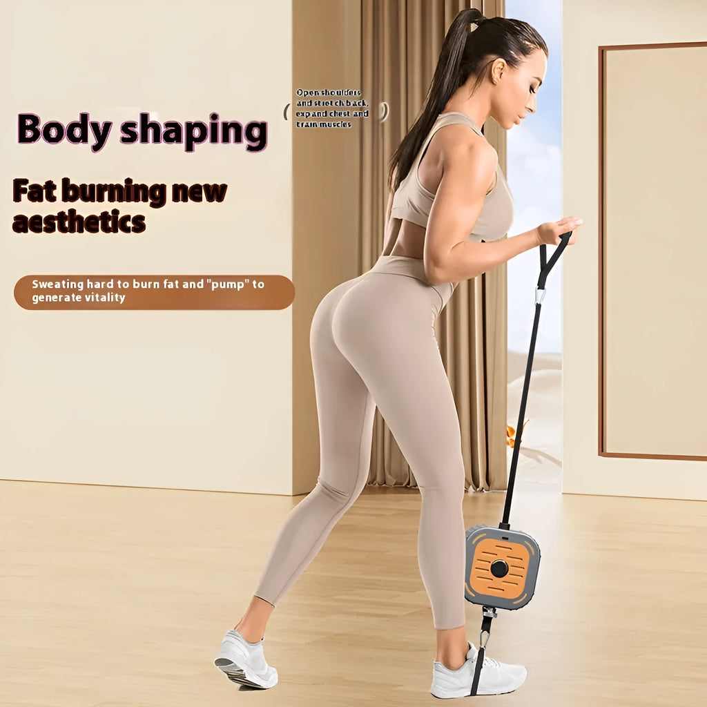 Adjustable power pump chest expander in vibrant orange or navy blue for home strength training.
