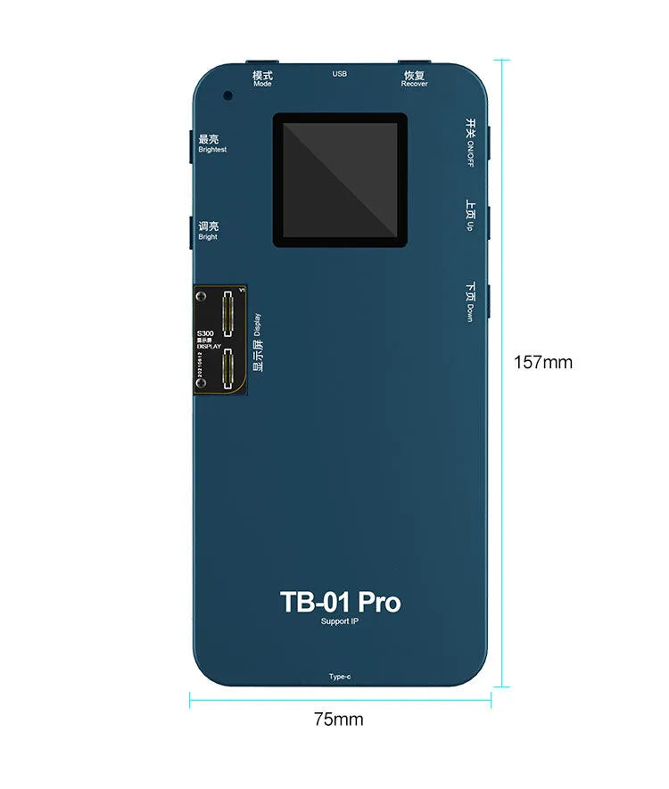 Intelligent mobile phone screen tester with connectors for Apple and Android smartphones