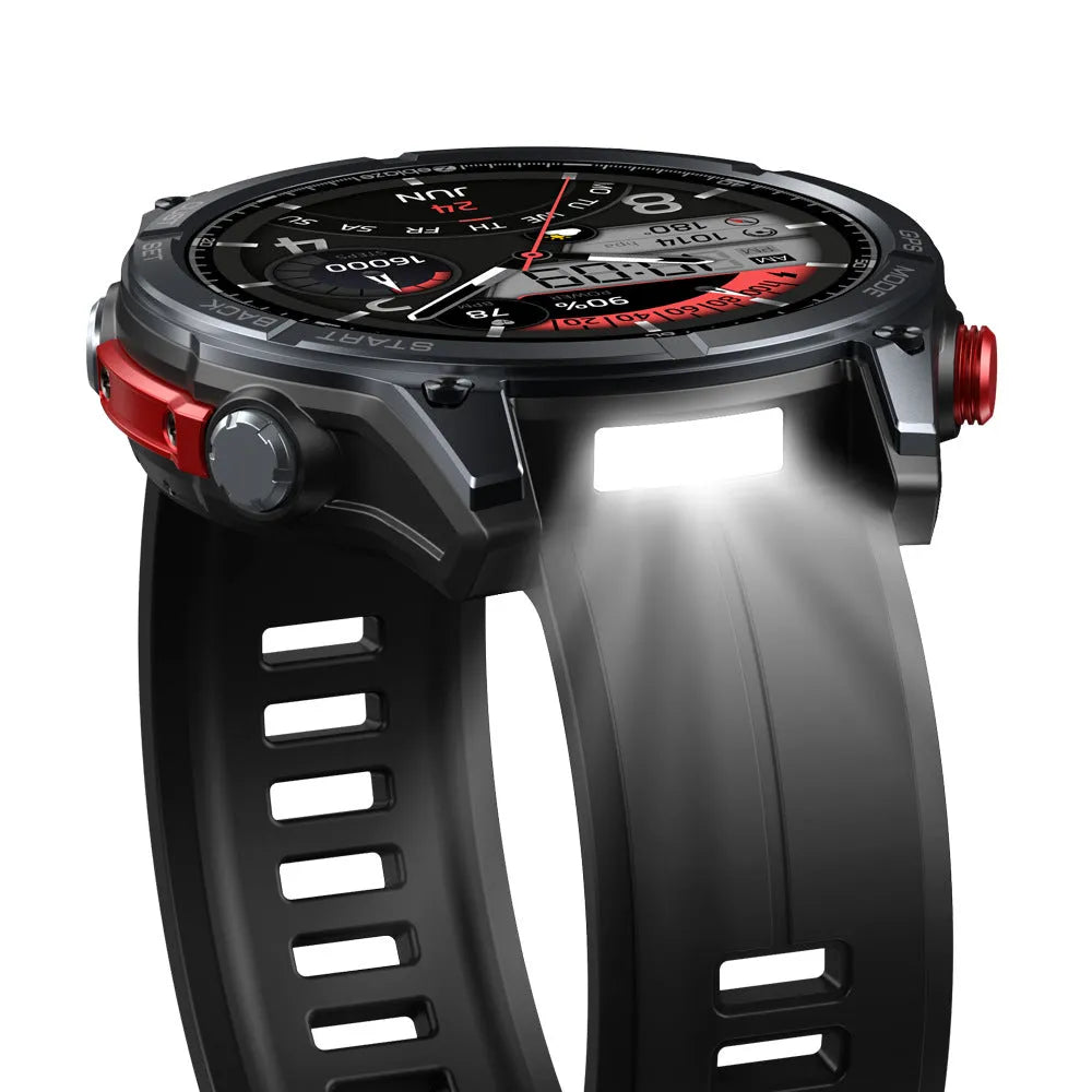 Black or silver touch button smart watch with silicone sports strap, health monitoring and Bluetooth calling functions