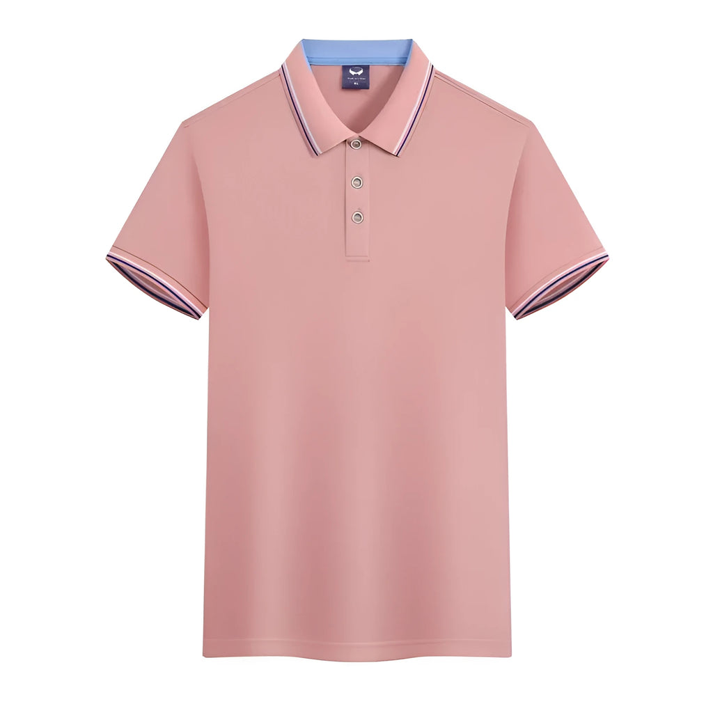 Men's slim fit ice silk quick-dry polo shirt in royal blue colour with short sleeves for workwear