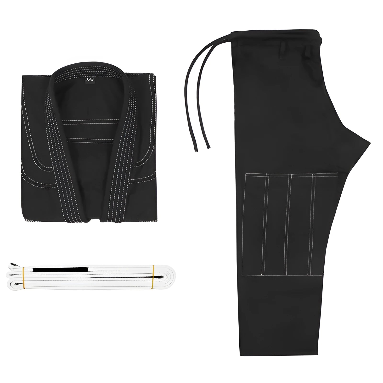 Thin Brazilian Jiu-Jitsu gi set in cotton blend fabric showing top and trousers training wear