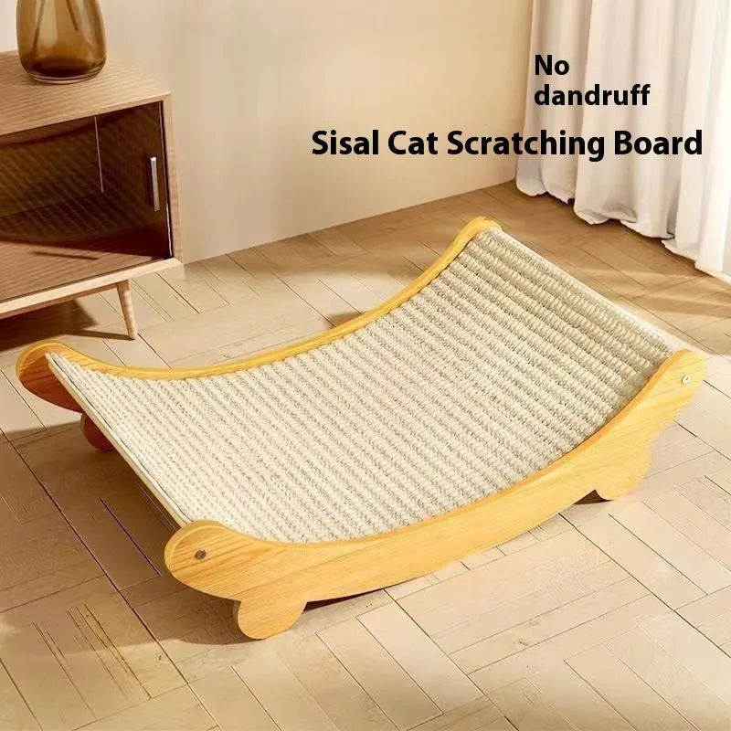 Sisal cat scratch board with natural fibre surface in pastoral design