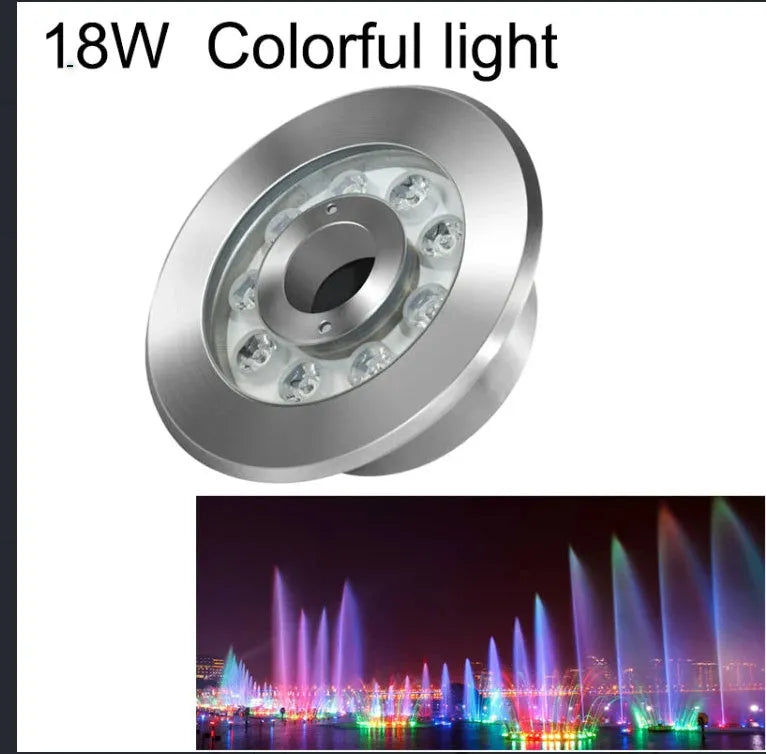Aluminium alloy outdoor underwater garden lamp showing adjustable colour temperature and RGB lighting options