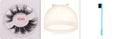 A pair of Affectionate brand 5D false eyelashes made from mink hair, shown with a storage cap and double-headed brush.