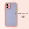 Frosted contrast color plastic silicone phone case for iPhone with fine hole all-inclusive coverage