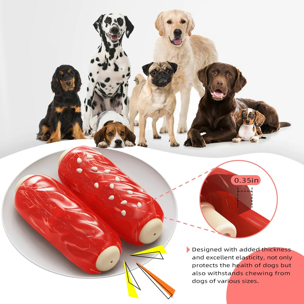 Glue Toothbrush brand plastic molar chew rod dog toy in a primary colour.