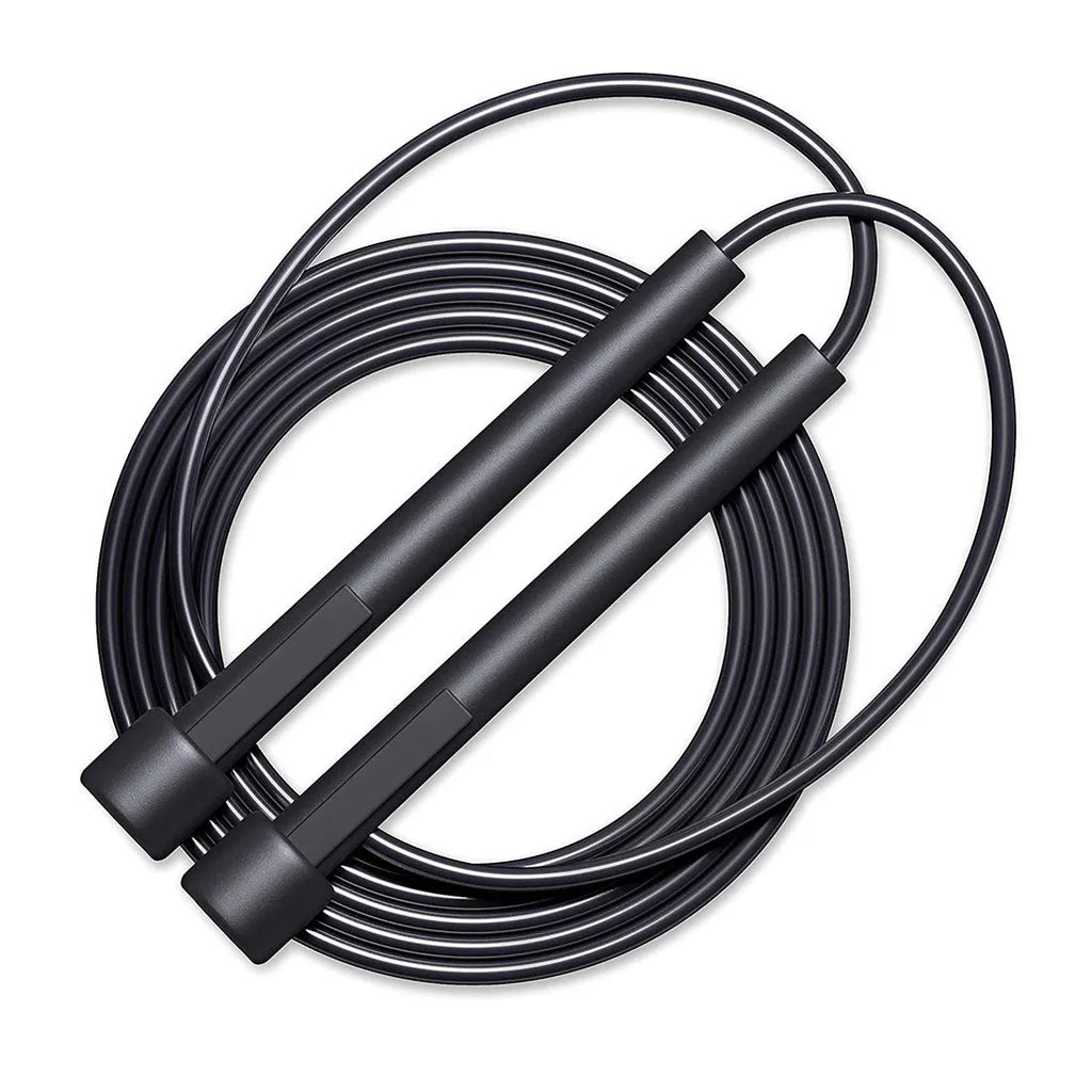 Children's black skipping rope with 2.8m specification, PP material, PVC fitness rope for running sports and training