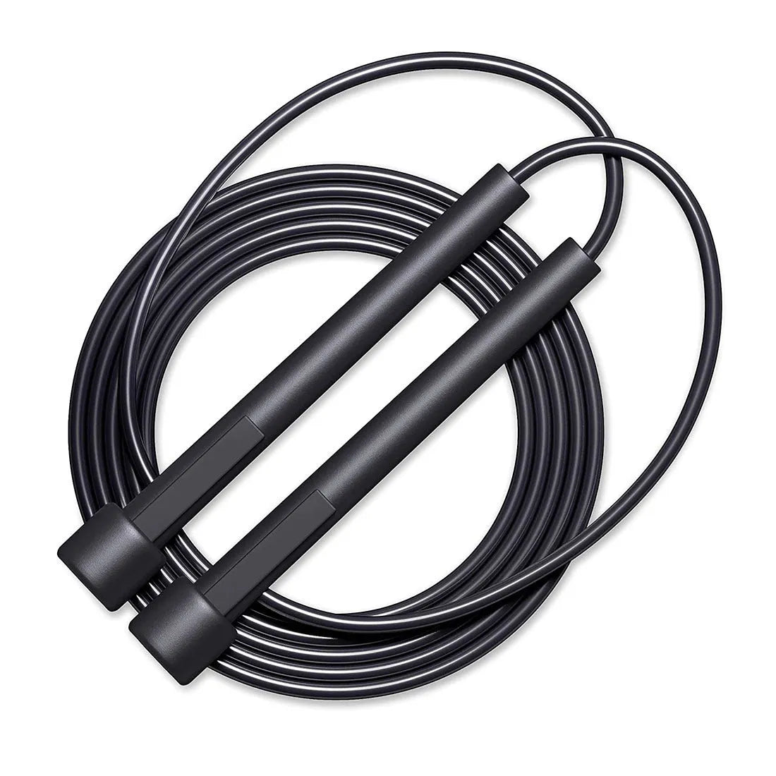 Children's black skipping rope with 2.8m specification, PP material, PVC fitness rope for running sports and training