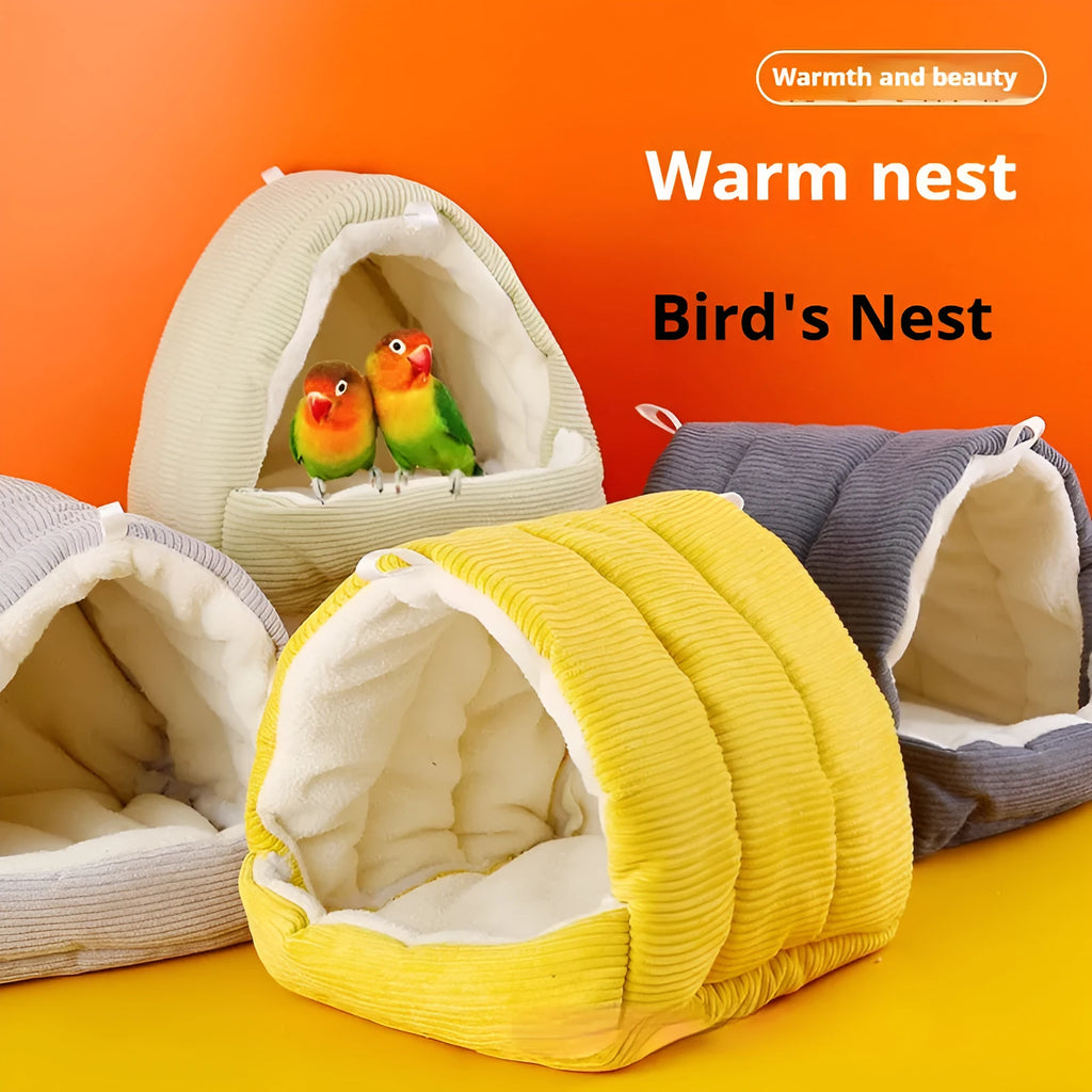 Winter cotton bird nest for parrots, thickened design, available in S and M sizes and multiple colours