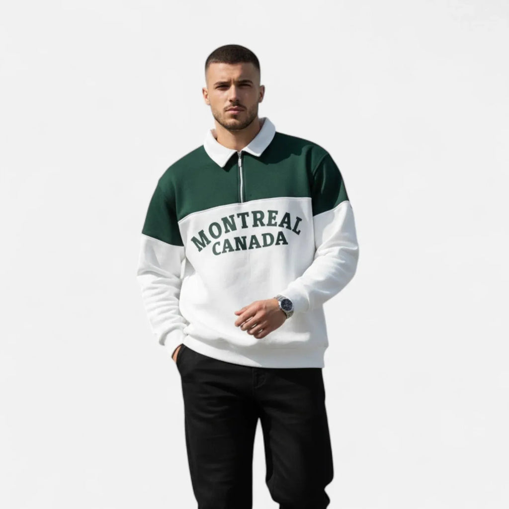 Autumn winter new 3D digital printing stand collar sweater pullover in 153 NSLLWY33 style on model