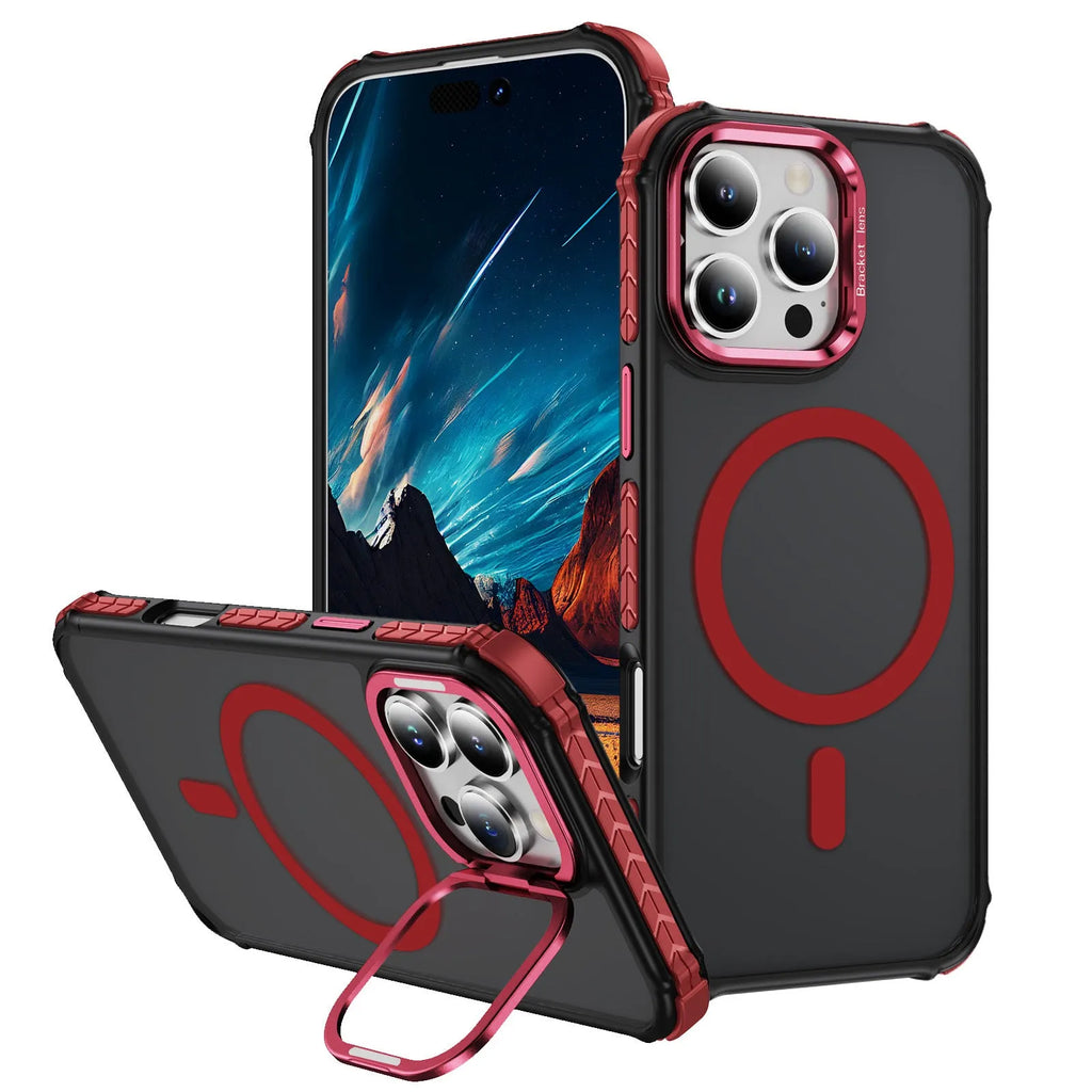 Magnetic skin-absorbing TPU PC protective back cover case for Apple iPhone in black