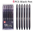 Blue and black erasable gel pen with 0.5mm stainless steel tip for student writing