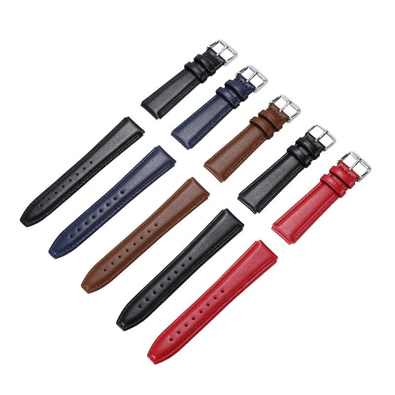 B5 genuine leather watch strap in brown black blue or red, replacement band for B3 B6 B7