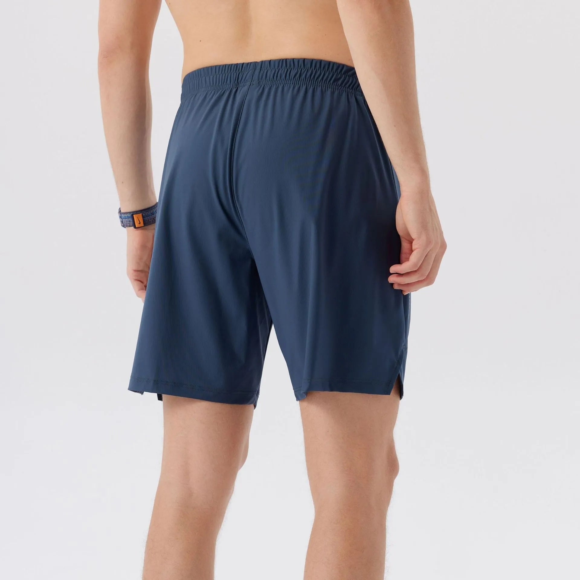 Men's ice silk nylon sports shorts in mid-waist design with breathable fabric