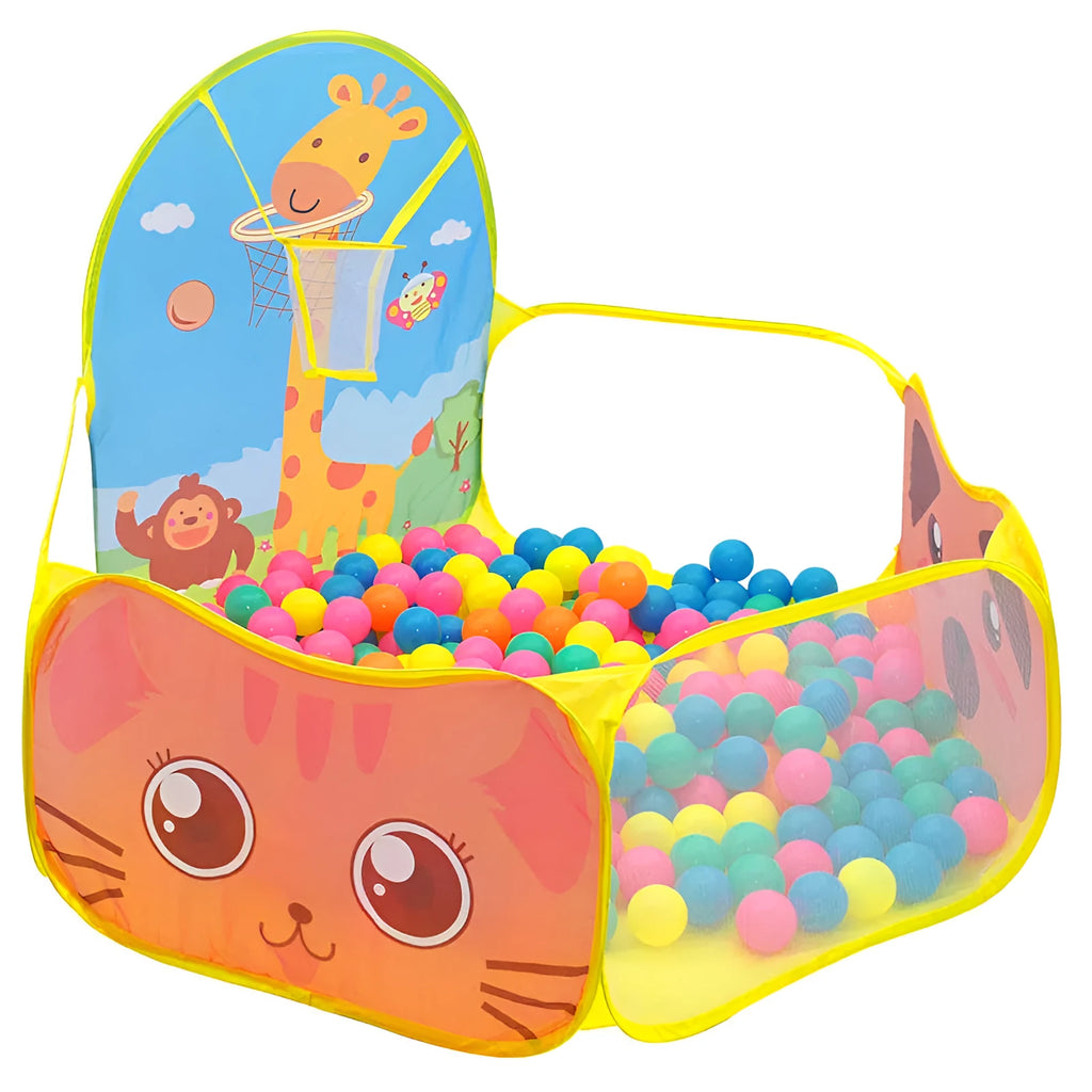 Folding children's cloth ball pit tent in blue, yellow, or pink for indoor and outdoor play