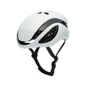 Lightweight road bike helmet in white with PC+EPS construction and adjustable fit system for adult cyclists