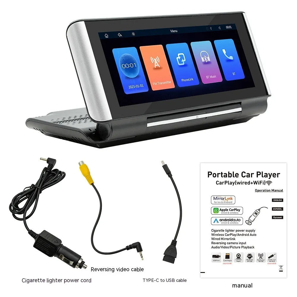 6.86 inch wireless Carplay MP5 player for car dashboard with cables
