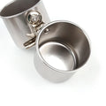 Stainless steel birdcage feeder in natural colour for outdoor use.