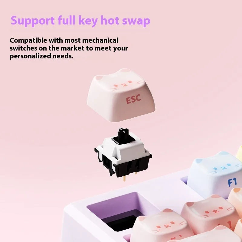 MG108B Colour Sugar Cat mechanical keyboard with Bluetooth wireless and piano switches