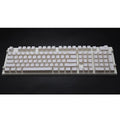 108 key double skin pudding cream PBT translucent mechanical keyboard keycap set showing RGB backlight enhancement