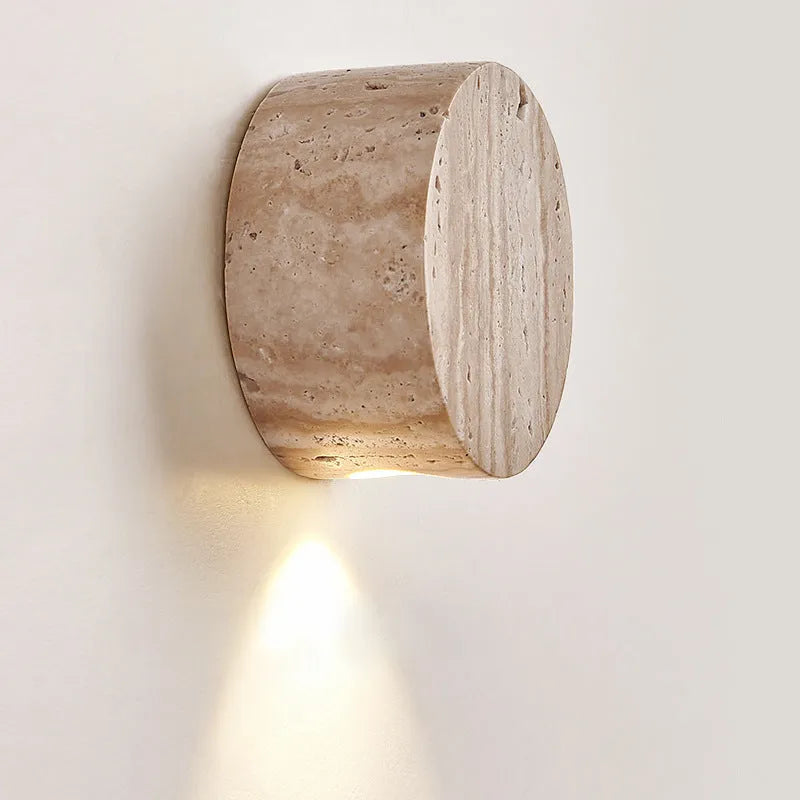 Yellow cave stone wall lamp 10cm diameter 220V tricolor light ancient Chinese style