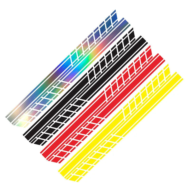 White car waist line latte art sticker, 190x11.5cm, waterproof BK material, universal decorative sticker for car body or hood