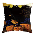 Linen skull Halloween pillow cover, 45x45cm square cushion case available in 34 listed colours