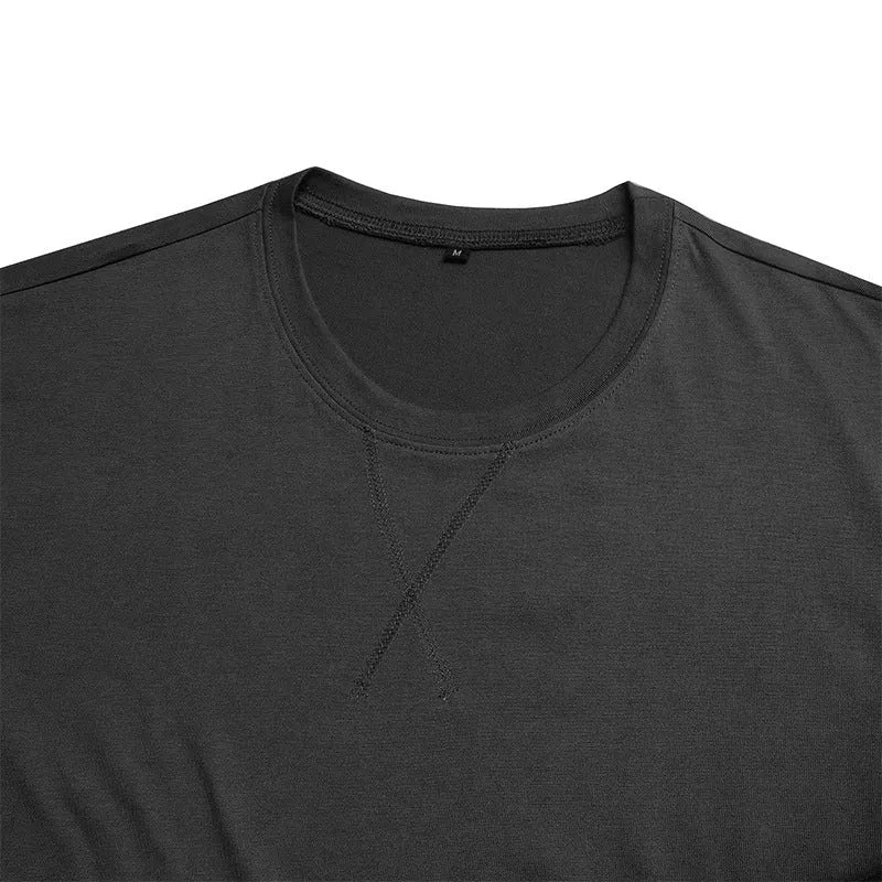 Men's slim fit cotton t-shirt in khaki colour, showing regular sleeve and pullover style