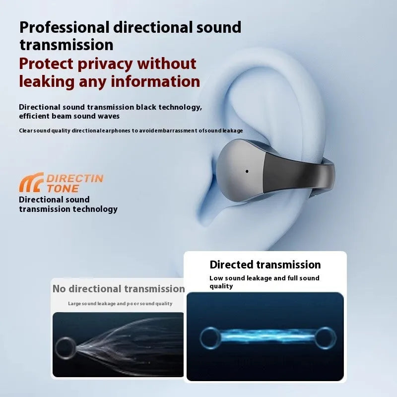 Wireless bone conduction Bluetooth headset in black for running sports open ear non in-ear design