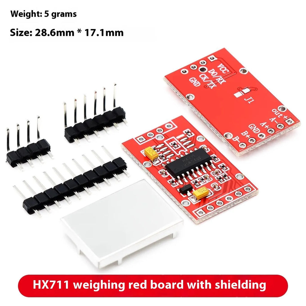24-bit precision pressure sensor weighing module with IIC interface, shown in blue, green, purple or red board options
