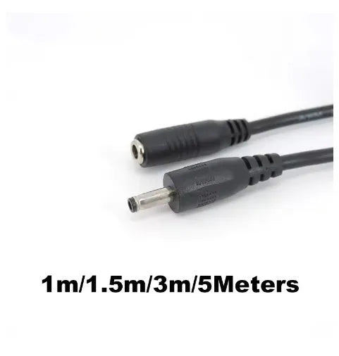 Black copper 22AWG DC power cord male to female plug