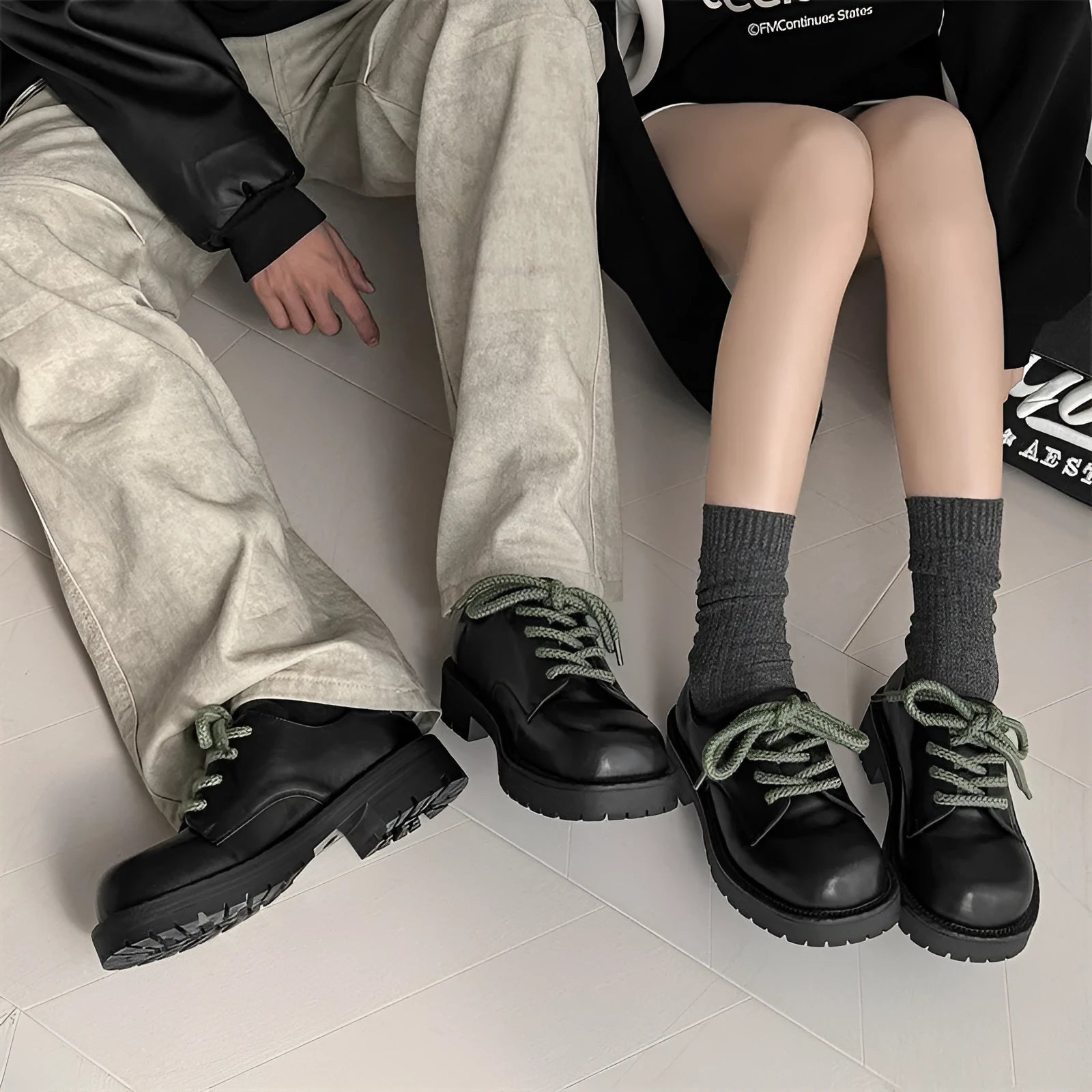 Big Head Derby unisex casual platform shoes in microfiber with a rubber sole.