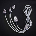 Fast charging mobile phone holder bracket with high tenacity nylon wire in white diamond colour