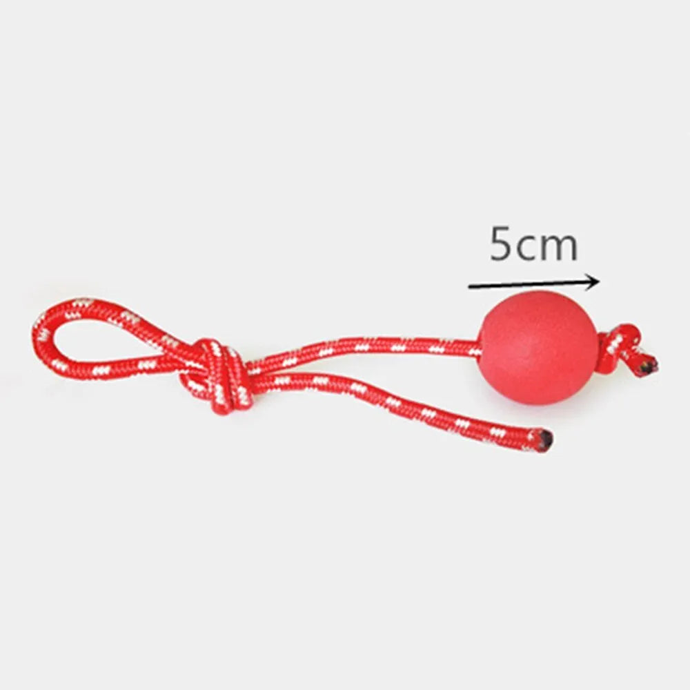 Dog biting sucker multifunction pet molar bite toy with rubber, TPR, and cotton fibre rope in red, blue, or green